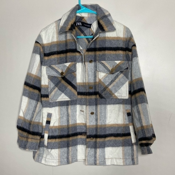 Zara Jackets & Blazers - Zara Plaid Oversized Button Up Jacket Size Small